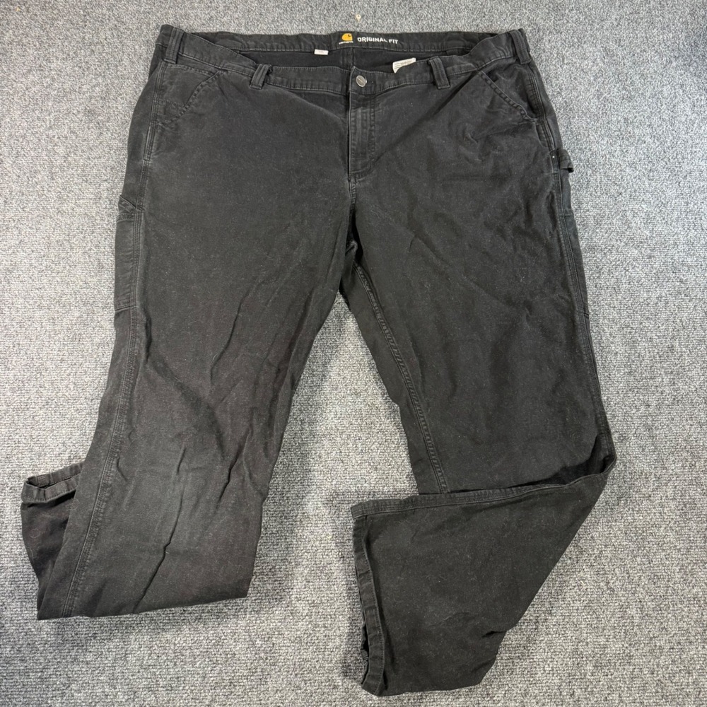 Carhartt Mens Original Fit Carpenter Pants Black Cotton‎ Blend 46x30 I51